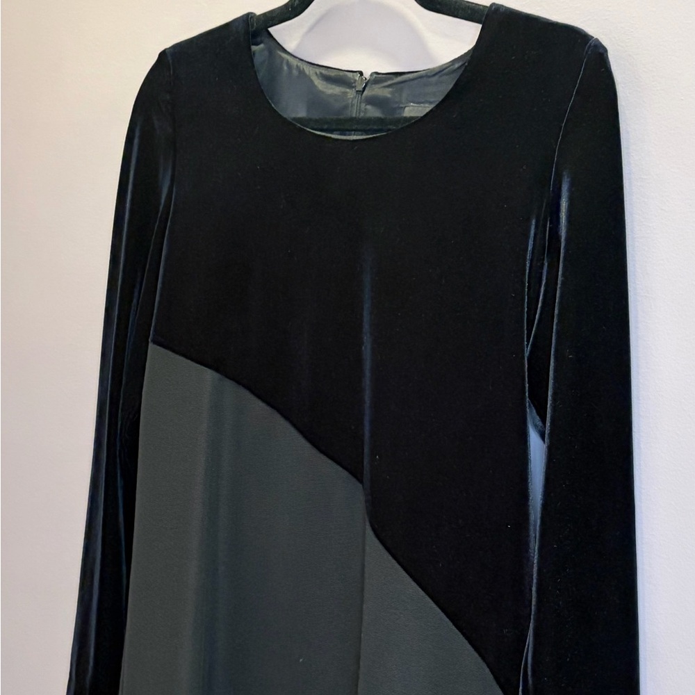 Vintage Positive Attitude Black Velvet Panel Shift Dress | Petite Small | - Picture 5 of 6